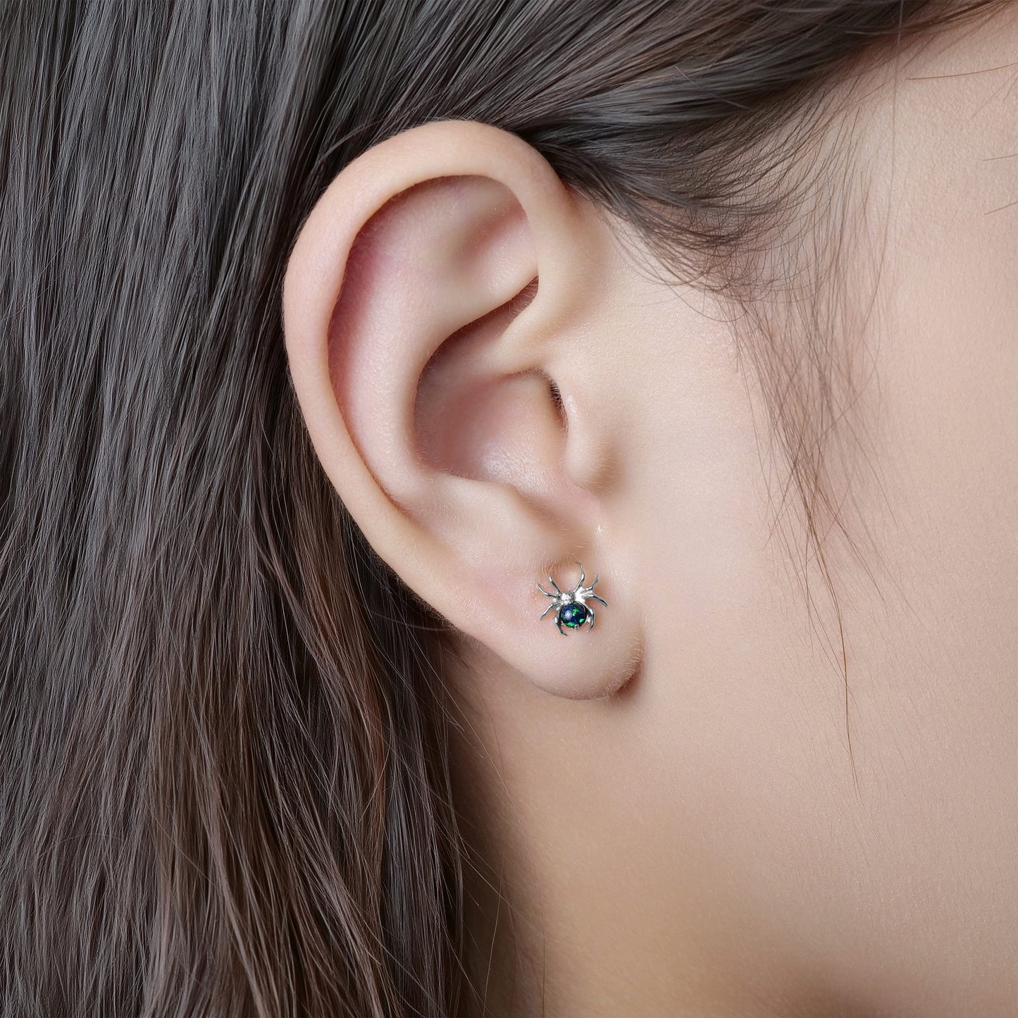 Limerencia 20G hypoallergene Flachboden-Push-Pin-Stecker, titanener Piercingschmuck für Conch, Nase, Helix und Tragus, implantatgeeigneter gewindefreier Druckverschluss-Stecker für Damen und Herren (1 Stück)/Spinnenaufsatz