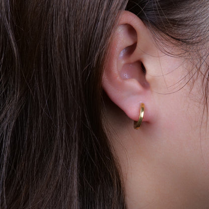 Limerencia Boucles d'oreilles anneaux huggie en titane pur G23 hypoallergéniques pour femmes aux oreilles sensibles (argenté)