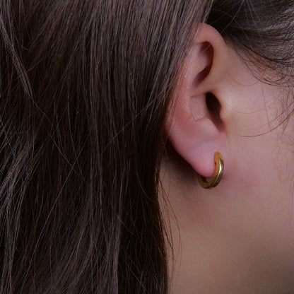 Limerencia Boucles d'oreilles anneaux huggie en titane pur G23 hypoallergéniques pour femmes aux oreilles sensibles (argenté)