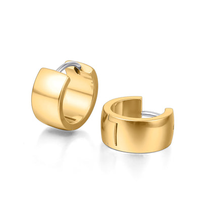 Orecchini cerchio spessi in titanio F136 grado impiantabile ipoallergenico Limerencia, orecchini huggie larghi e corposi G23 da donna per orecchie sensibili (colore oro)