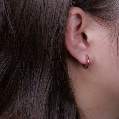Limerencia Boucles d'oreilles anneaux huggie en titane pur G23 hypoallergéniques pour femmes aux oreilles sensibles (argenté)