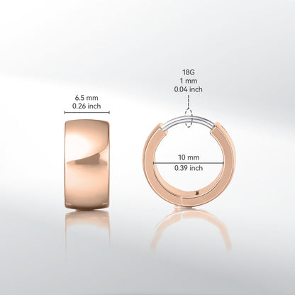 Limerencia Hypoallergenic Implant Grade Titanium F136 Hoop Chunky Earrings,Wide Thick Huggie Earrings G23 for Women Sensitive Ears (Gold)
