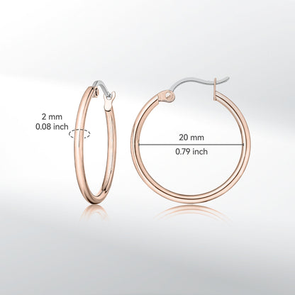 Hypoallergenic unisex hoop earrings
Solid titanium earrings lighter than stainless steel