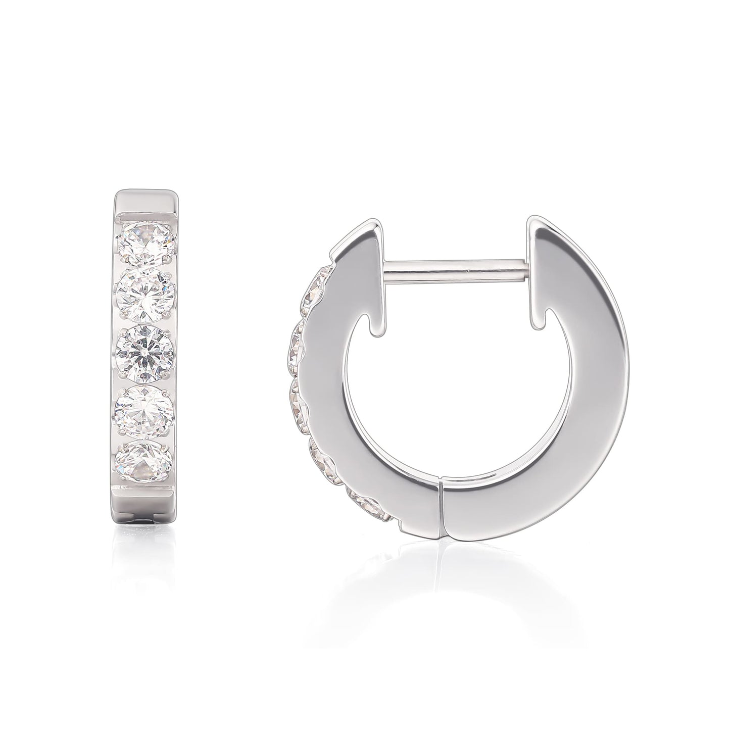 Limerencia hypoallergene Huggie-Creolen aus Implantat-Titan G23, mit 5A-Zirkonia besetzte Creolen aus reinem F136-Titan für Frauen mit empfindlichen Ohren