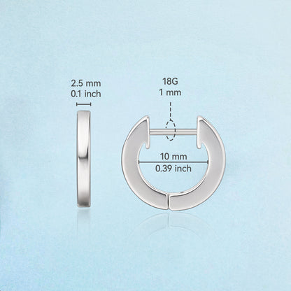 Limerencia Boucles d'oreilles anneaux huggie en titane pur G23 hypoallergéniques pour femmes aux oreilles sensibles (argenté)