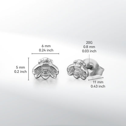 Limerencia Hypoallergene G23 Ohrstecker aus reinem Titan, kleine Bienen-Ohrstecker, F136 Implantat-Titan-Ohrstecker, geeignet für Frauen mit empfindlichen Ohren (Gold)